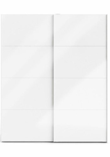 TVILUM Firenze Kleiderschrank, m. 2 Schiebetüren - weiße Folie und Spanplatte