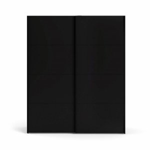 TVILUM Firenze garderobeskab, m. 2 skydelger - sort folie og spnplade