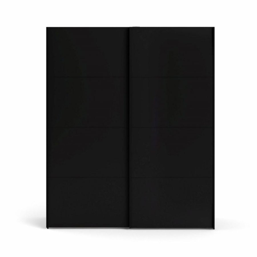 TVILUM Firenze garderobe, m. 2 skyvedrer - sort folie og sponplater