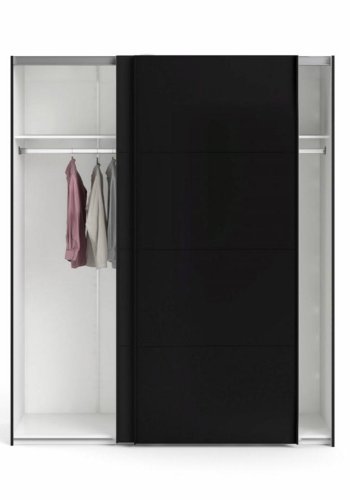 TVILUM Firenze garderobe, m. 2 skyvedrer - sort folie og sponplater