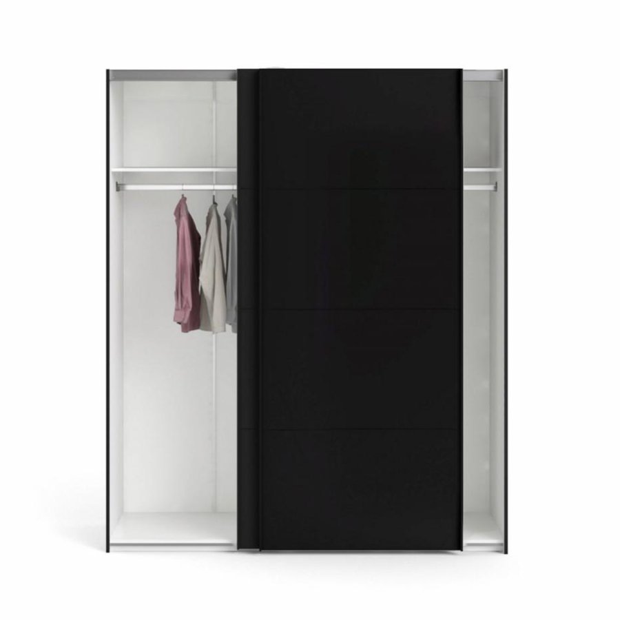 TVILUM Firenze garderobe, m. 2 skyvedrer - sort folie og sponplater