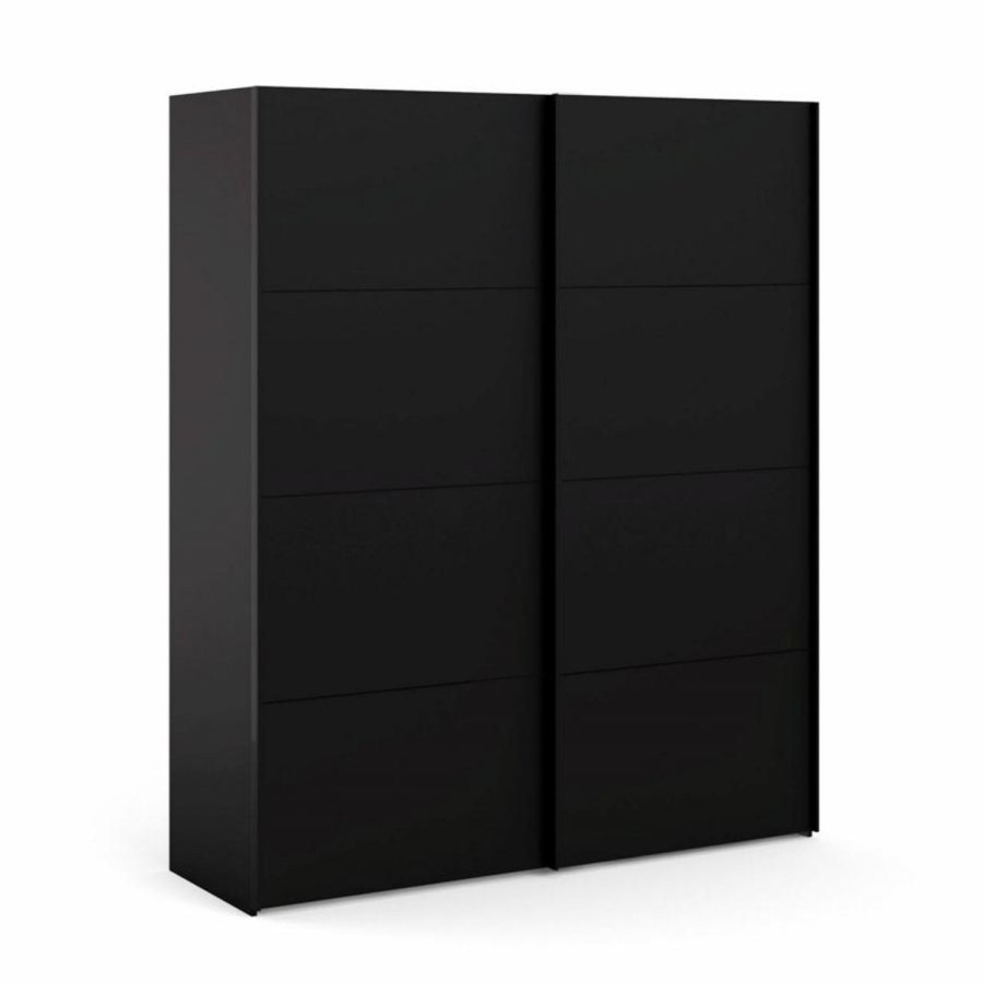 TVILUM Firenze garderobe, m. 2 skyvedrer - sort folie og sponplater