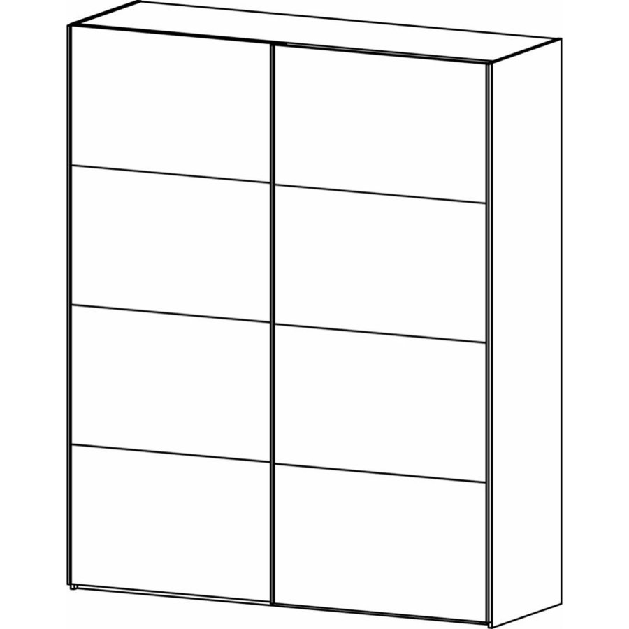 TVILUM Firenze garderobe, m. 2 skyvedrer - sort folie og sponplater