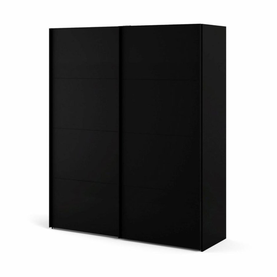 TVILUM Firenze garderobe, m. 2 skyvedrer - sort folie og sponplater