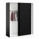 TVILUM Firenze garderobe, m. 2 skyvedrer - sort folie og sponplater