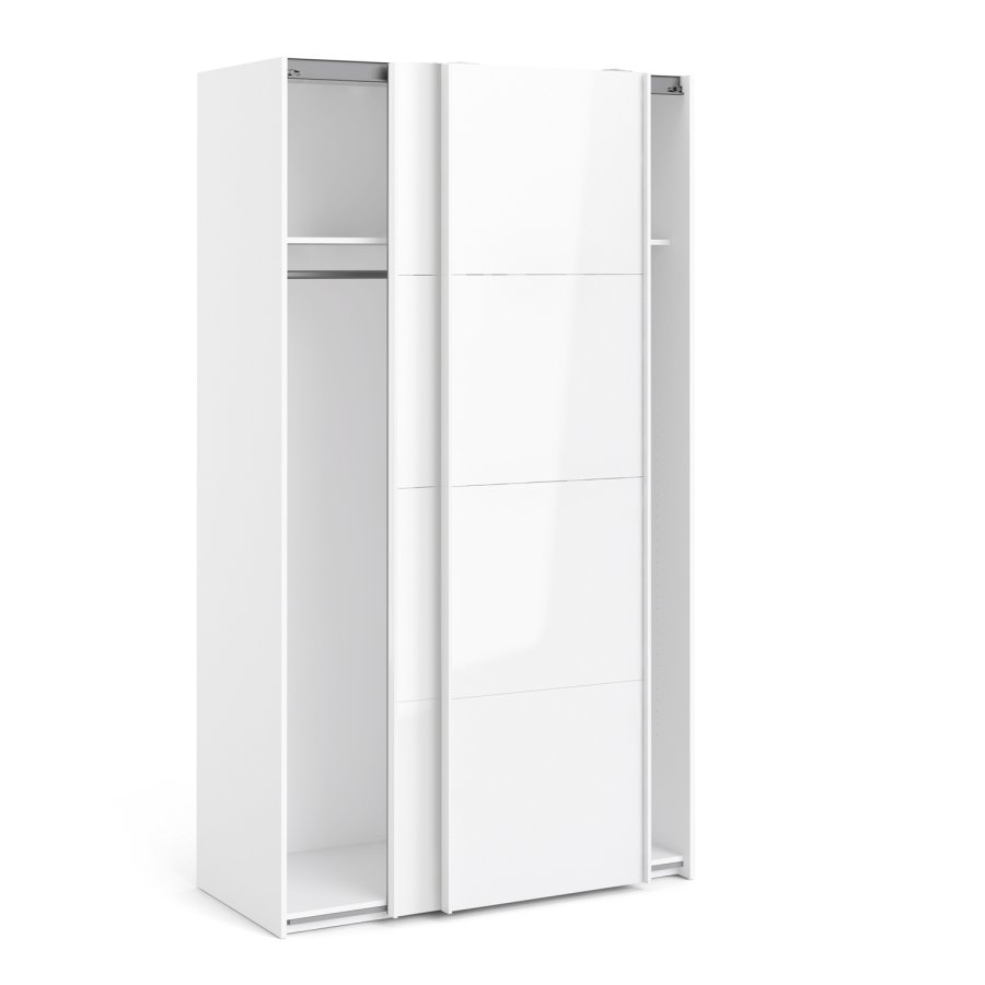 
TVILUM Firenze garderobeskab - hvid laminat, 2 skydelåger
