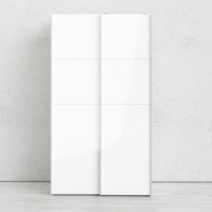 TVILUM Firenze garderobeskab - hvid laminat, 2 skydelger