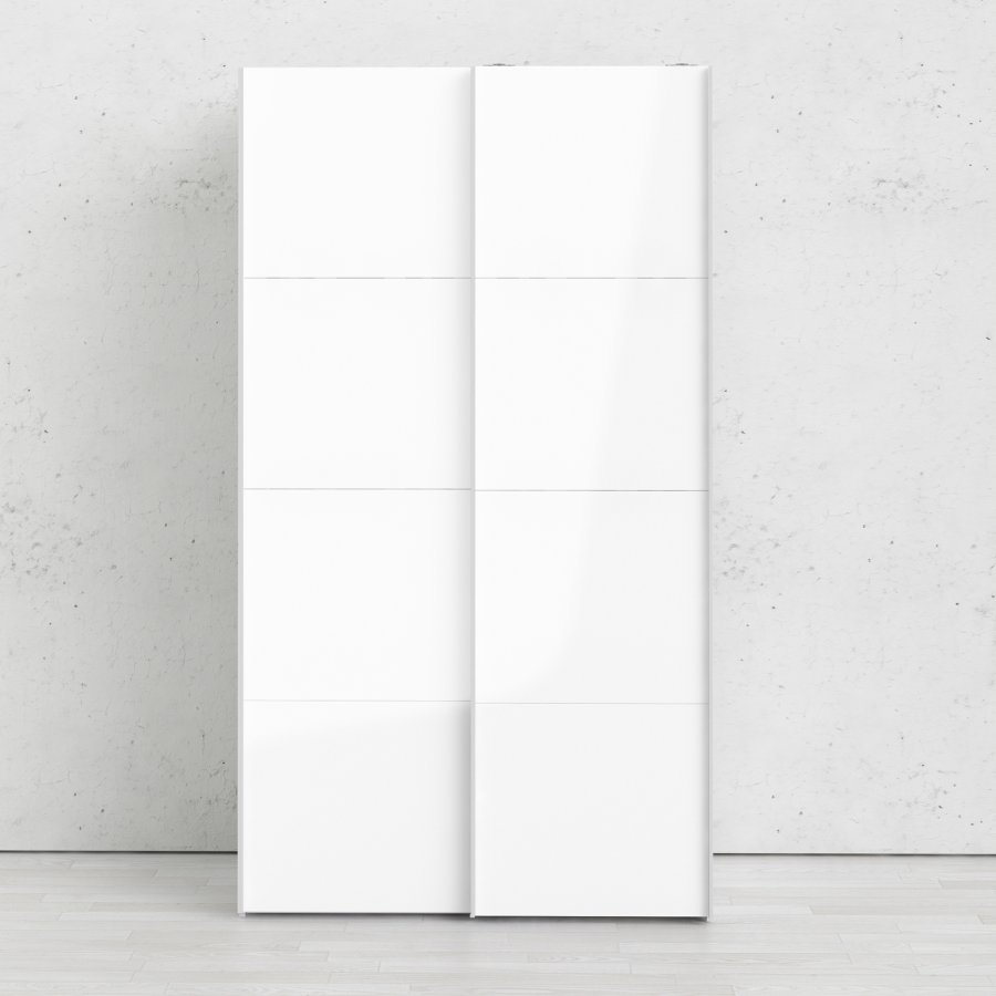 
TVILUM Firenze garderobeskab - hvid laminat, 2 skydelåger
