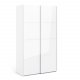 
TVILUM Firenze garderobeskab - hvid laminat, 2 skydelåger
