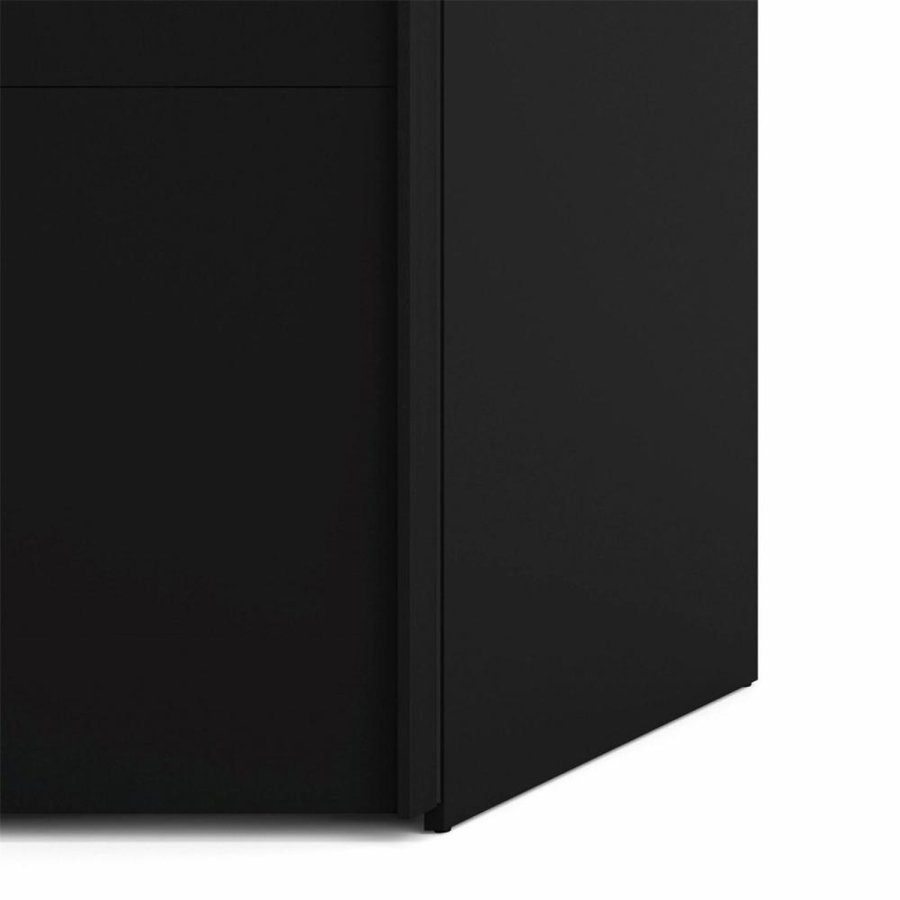 TVILUM Firenze garderobe, m. 2 skyvedrer - sort folie og sponplater