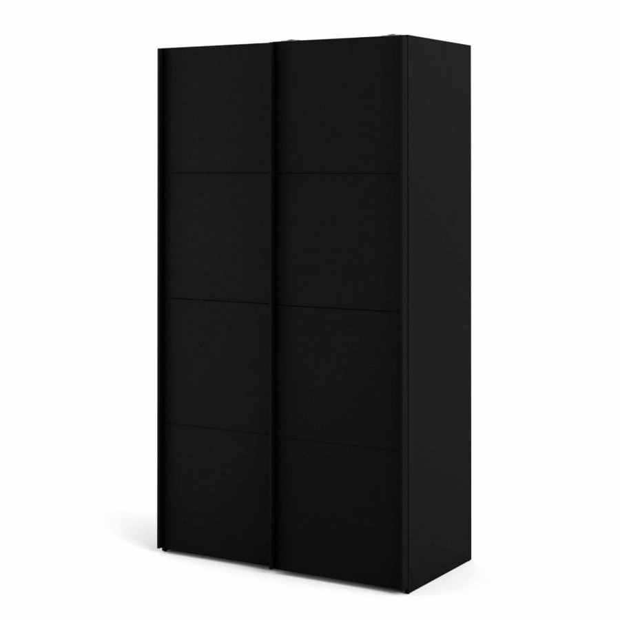 TVILUM Firenze garderobe, m. 2 skyvedrer - sort folie og sponplater