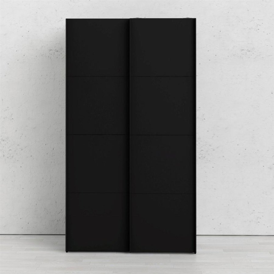 TVILUM Firenze garderobe, m. 2 skyvedrer - sort folie og sponplater