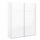 TVILUM Firenze Kleiderschrank, m. 2 Schiebetüren - weiße Folie und Spanplatte
