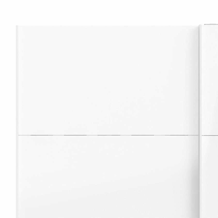 TVILUM Firenze Kleiderschrank, m. 2 Schiebetüren - weiße Folie und Spanplatte