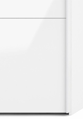 TVILUM Firenze Kleiderschrank, m. 2 Schiebet�ren - wei�e Folie und Spanplatte