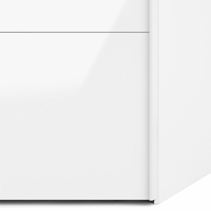 TVILUM Firenze Kleiderschrank, m. 2 Schiebetüren - weiße Folie und Spanplatte