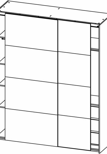 TVILUM Firenze Kleiderschrank, m. 2 Schiebetüren - weiße Folie und Spanplatte