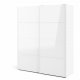 TVILUM Firenze Kleiderschrank, m. 2 Schiebetüren - weiße Folie und Spanplatte
