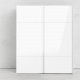 TVILUM Firenze Kleiderschrank, m. 2 Schiebetüren - weiße Folie und Spanplatte