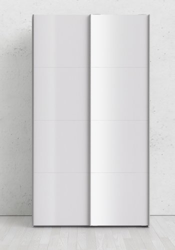 TVILUM Verona Schiebetürenschrank - weiß Hochglanz, mit 2 Schiebetüren