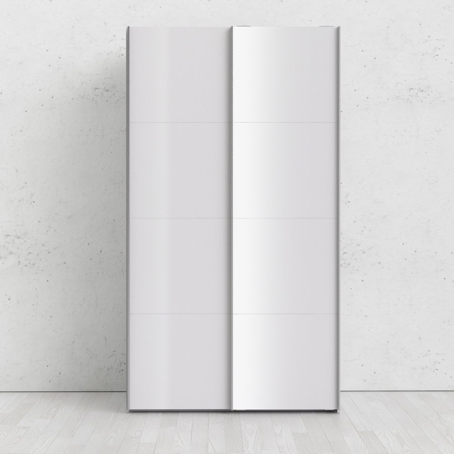 TVILUM Verona Schiebetürenschrank - weiß Hochglanz, mit 2 Schiebetüren