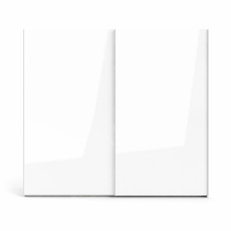 TVILUM Firenze Kleiderschrank, m. 2 Schiebetüren - weiße Folie und Spanplatte