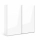 TVILUM Firenze Kleiderschrank, m. 2 Schiebetüren - weiße Folie und Spanplatte
