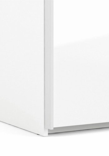 TVILUM Firenze Kleiderschrank, m. 2 Schiebet�ren - wei�e Folie und Spanplatte