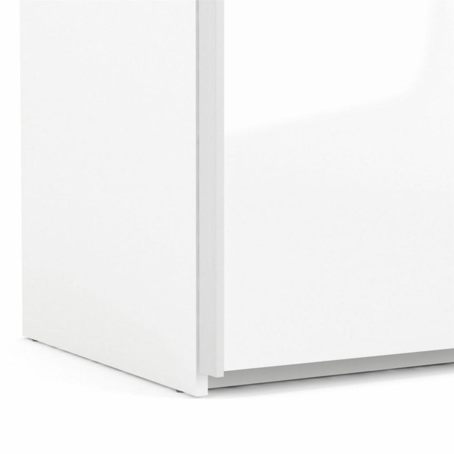 TVILUM Firenze Kleiderschrank, m. 2 Schiebetüren - weiße Folie und Spanplatte