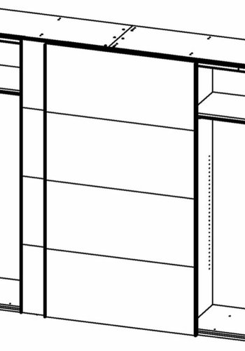 TVILUM Firenze Kleiderschrank, m. 2 Schiebetüren - weiße Folie und Spanplatte