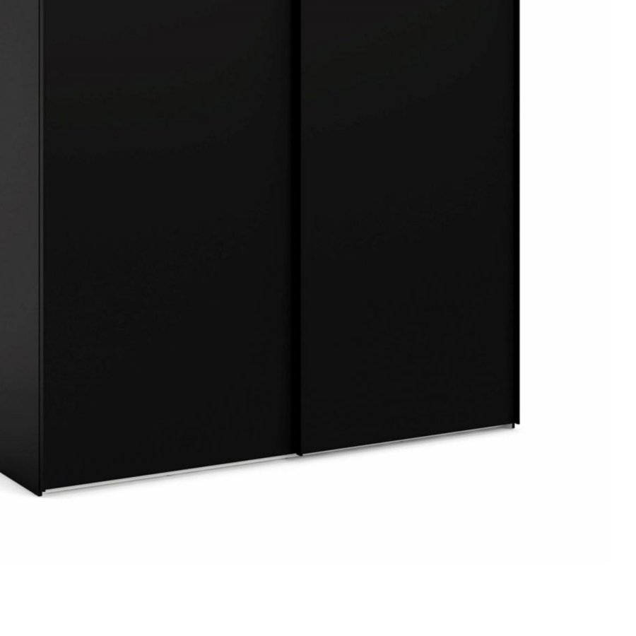 TVILUM Firenze garderobe, m. 2 skyvedrer - sort folie og sponplater