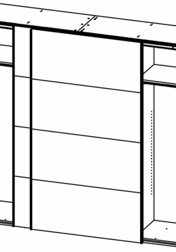 TVILUM Firenze garderobe, m. 2 skyvedrer - sort folie og sponplater