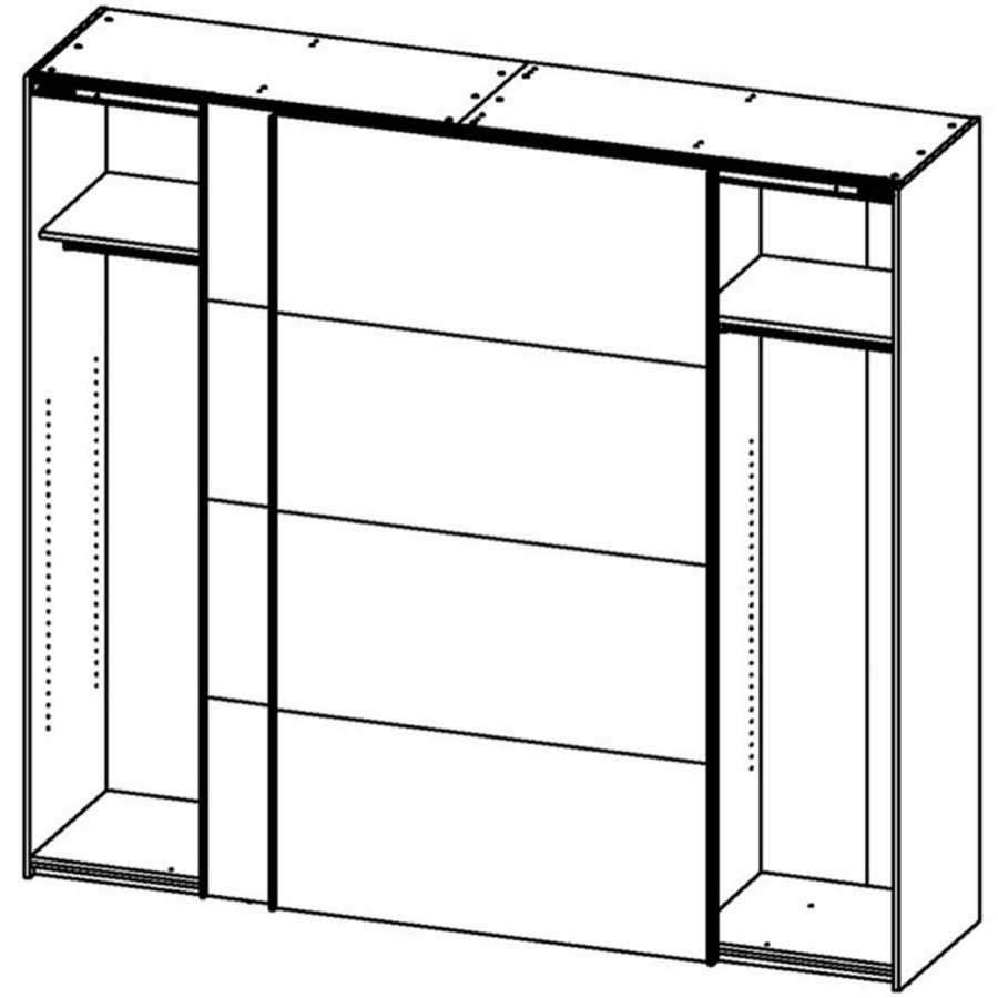 TVILUM Firenze garderobe, m. 2 skyvedrer - sort folie og sponplater