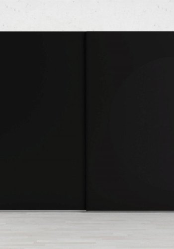 TVILUM Firenze garderobe, m. 2 skyvedrer - sort folie og sponplater