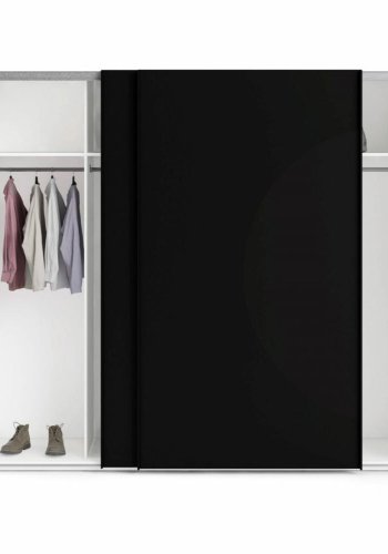 TVILUM Firenze garderobe, m. 2 skyvedrer - sort folie og sponplater