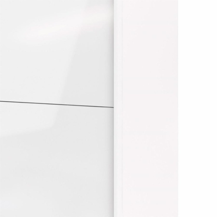 TVILUM Firenze Kleiderschrank, m. 2 Schiebetüren - weiße Folie und Spanplatte