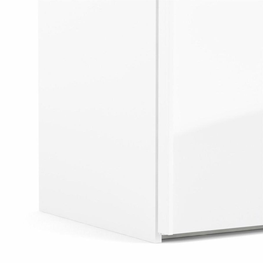 TVILUM Firenze Kleiderschrank, m. 2 Schiebetüren - weiße Folie und Spanplatte