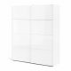 TVILUM Firenze Kleiderschrank, m. 2 Schiebetüren - weiße Folie und Spanplatte