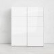 TVILUM Firenze Kleiderschrank, m. 2 Schiebetüren - weiße Folie und Spanplatte