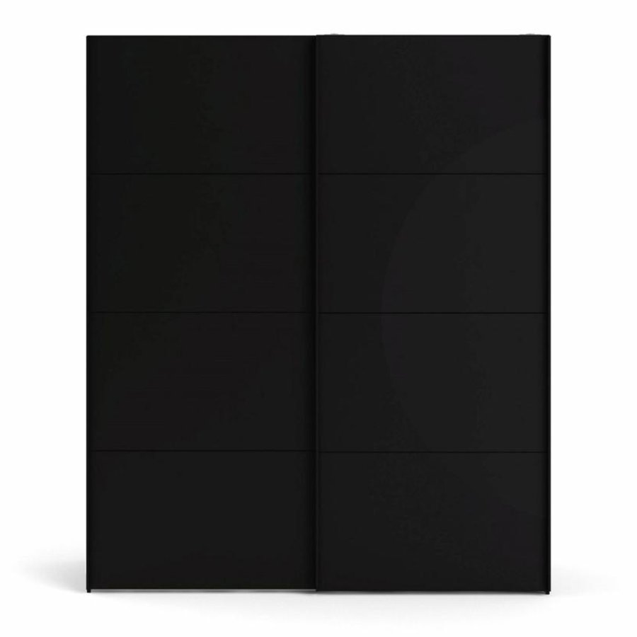 TVILUM Firenze garderobe, m. 2 skyvedrer - sort folie og sponplater