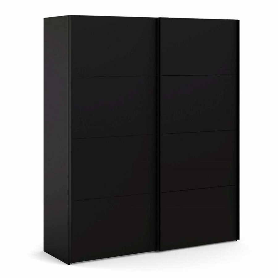 TVILUM Firenze garderobe, m. 2 skyvedrer - sort folie og sponplater