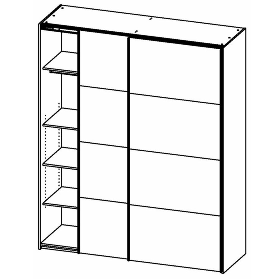 TVILUM Firenze garderobe, m. 2 skyvedrer - sort folie og sponplater