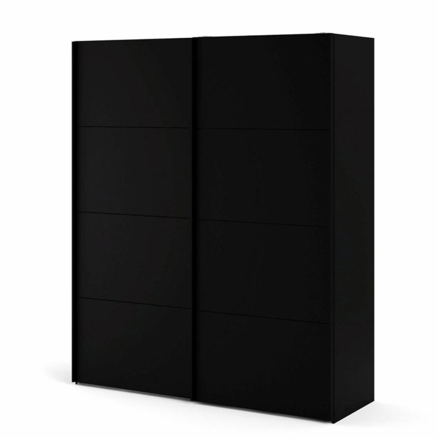 TVILUM Firenze garderobe, m. 2 skyvedrer - sort folie og sponplater