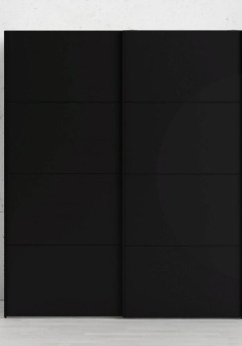 TVILUM Firenze garderobe, m. 2 skyvedrer - sort folie og sponplater