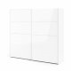 TVILUM Firenze Kleiderschrank, m. 2 Schiebetüren - weiße Folie und Spanplatte