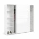TVILUM Firenze Kleiderschrank, m. 2 Schiebetüren - weiße Folie und Spanplatte
