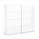 TVILUM Firenze Kleiderschrank, m. 2 Schiebetüren - weiße Folie und Spanplatte