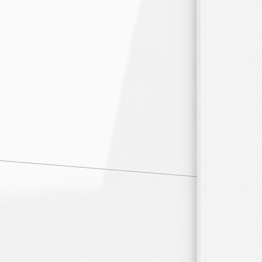 TVILUM Firenze Kleiderschrank, m. 2 Schiebetüren - weiße Folie und Spanplatte