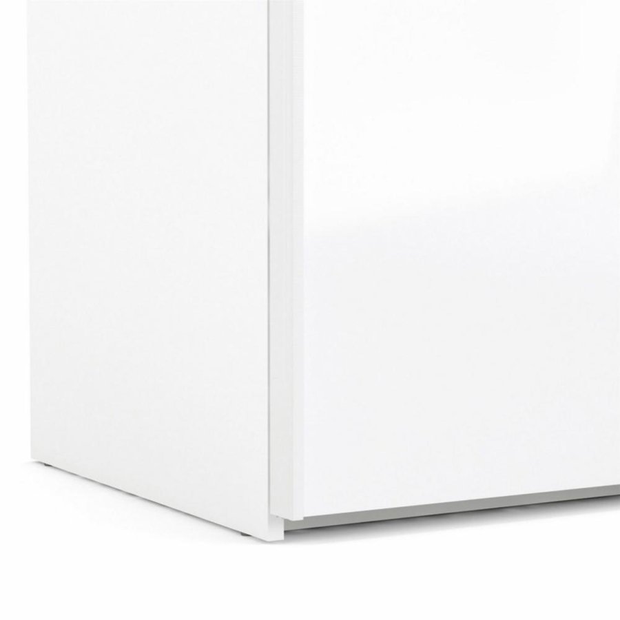 TVILUM Firenze Kleiderschrank, m. 2 Schiebetüren - weiße Folie und Spanplatte