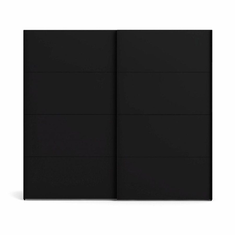 TVILUM Firenze garderobe, m. 2 skyvedrer - sort folie og sponplater